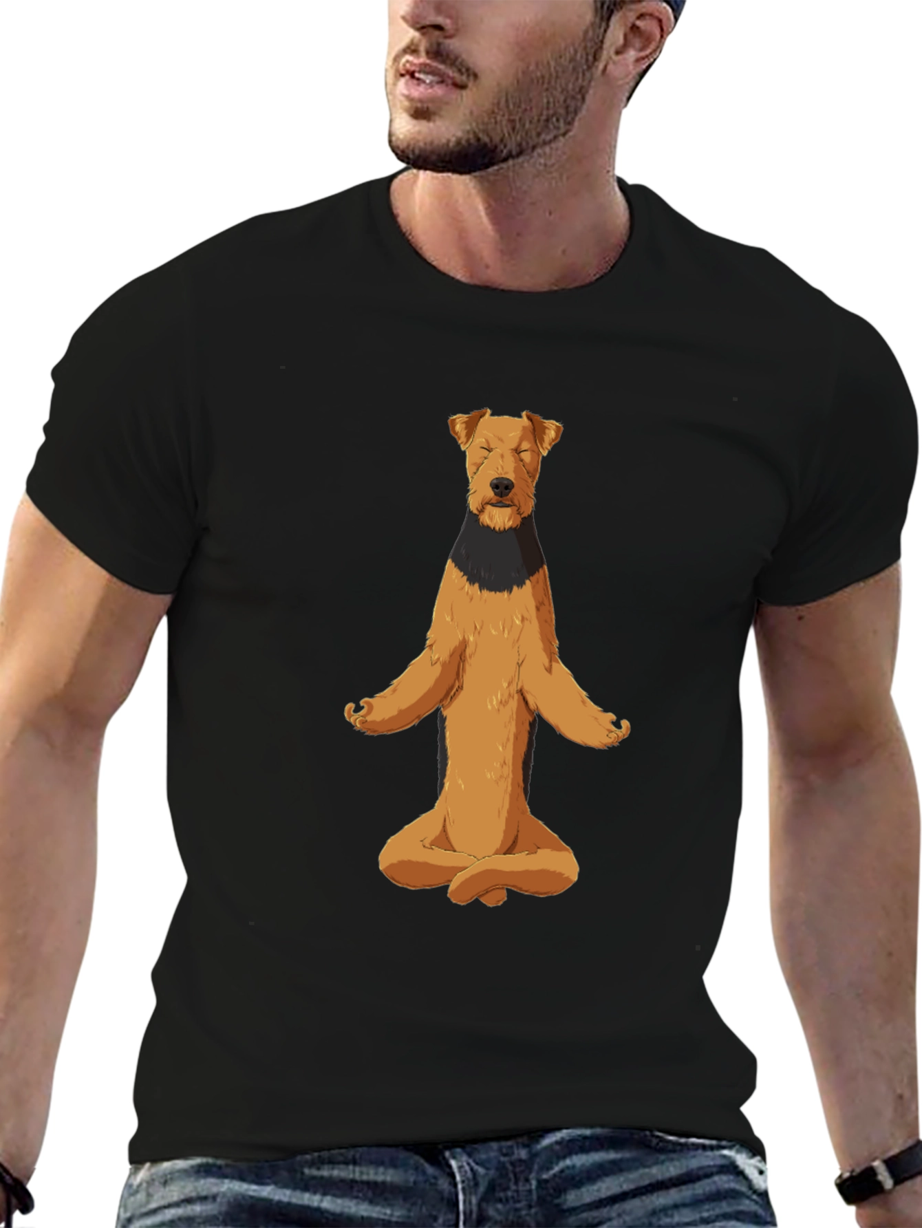Meditating Dog Graphic Tee - Zen Vibes