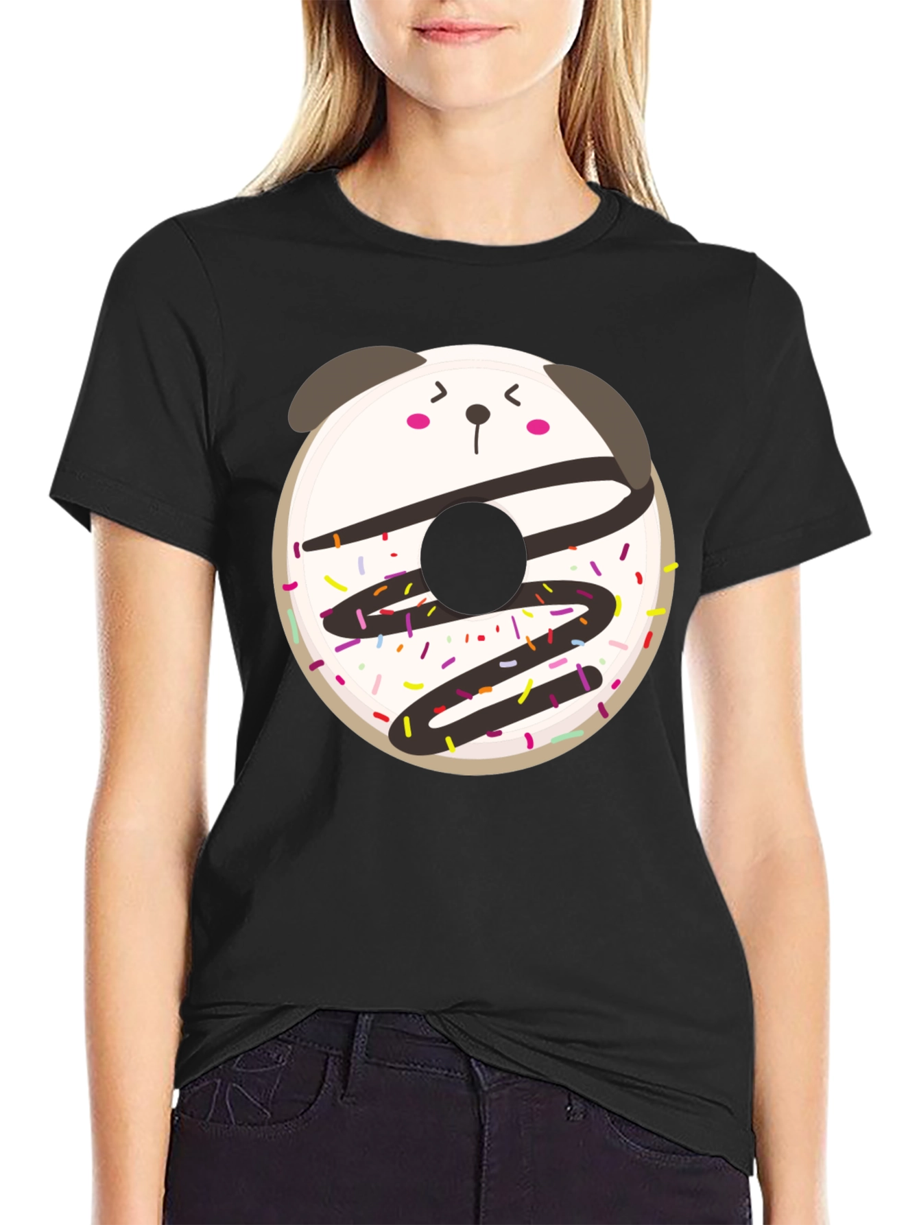 Cute Kawaii Donut Panda Graphic Tee