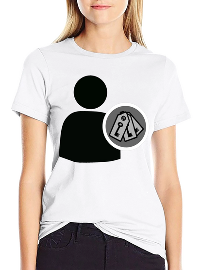 Abstract Keys Graphic Print Black T-Shirt