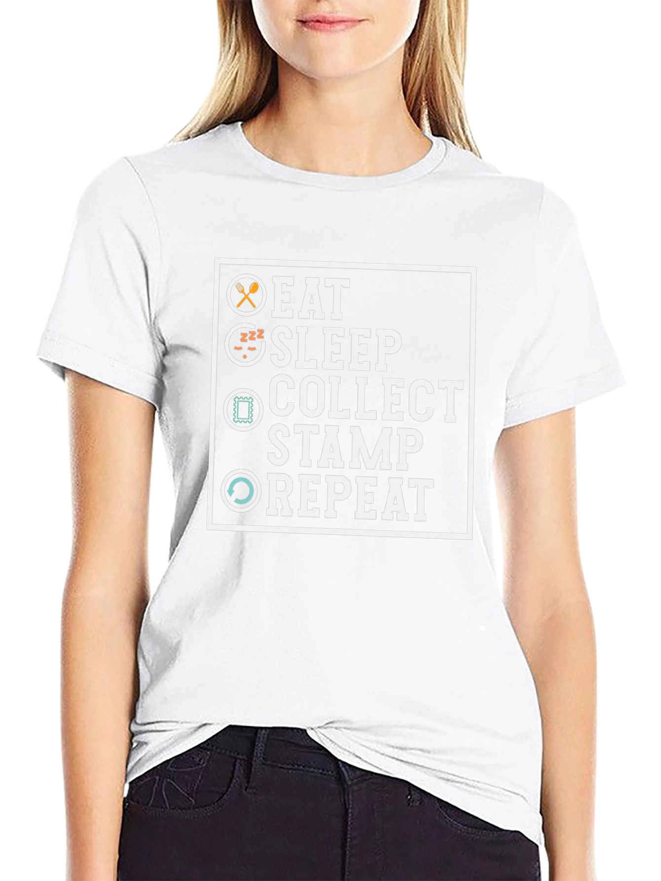Eat Sleep Collect Stamp Repeat T-Shirt