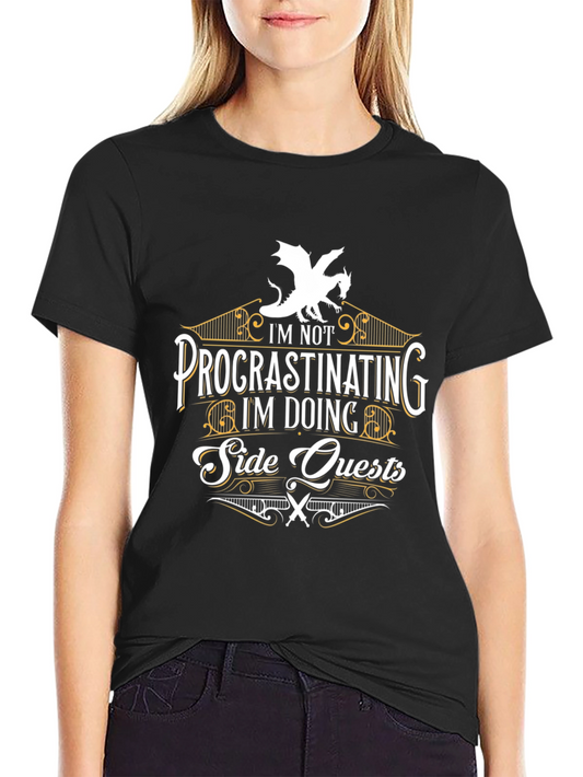 Procrastinating? Side Quests T-Shirt - Dragon Graphic Tee
