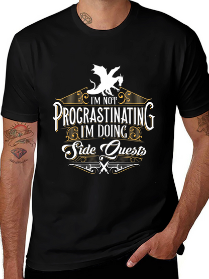 Procrastinating? Side Quests T-Shirt - Dragon Graphic Tee