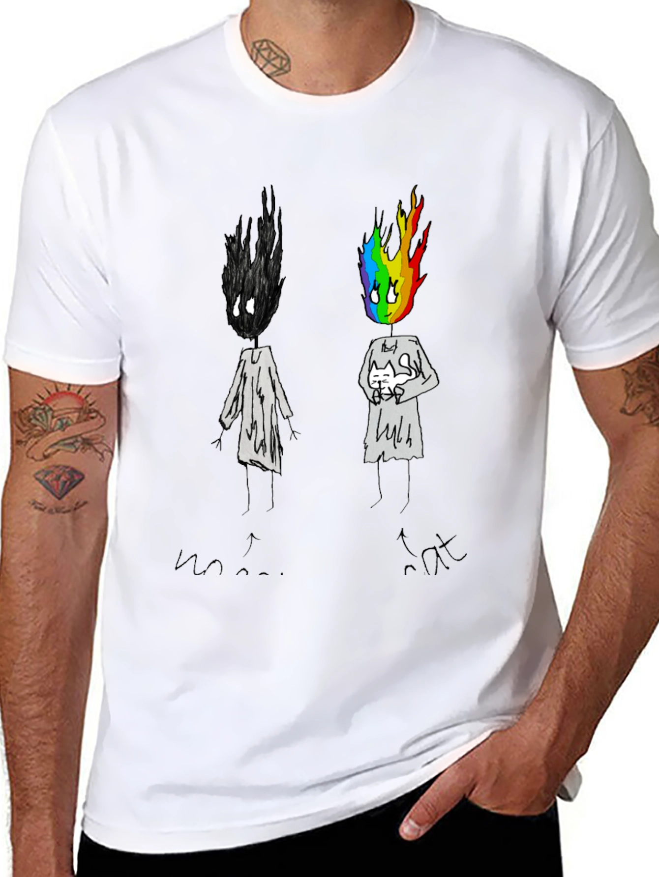 Unique Graphic Print Black T-Shirt