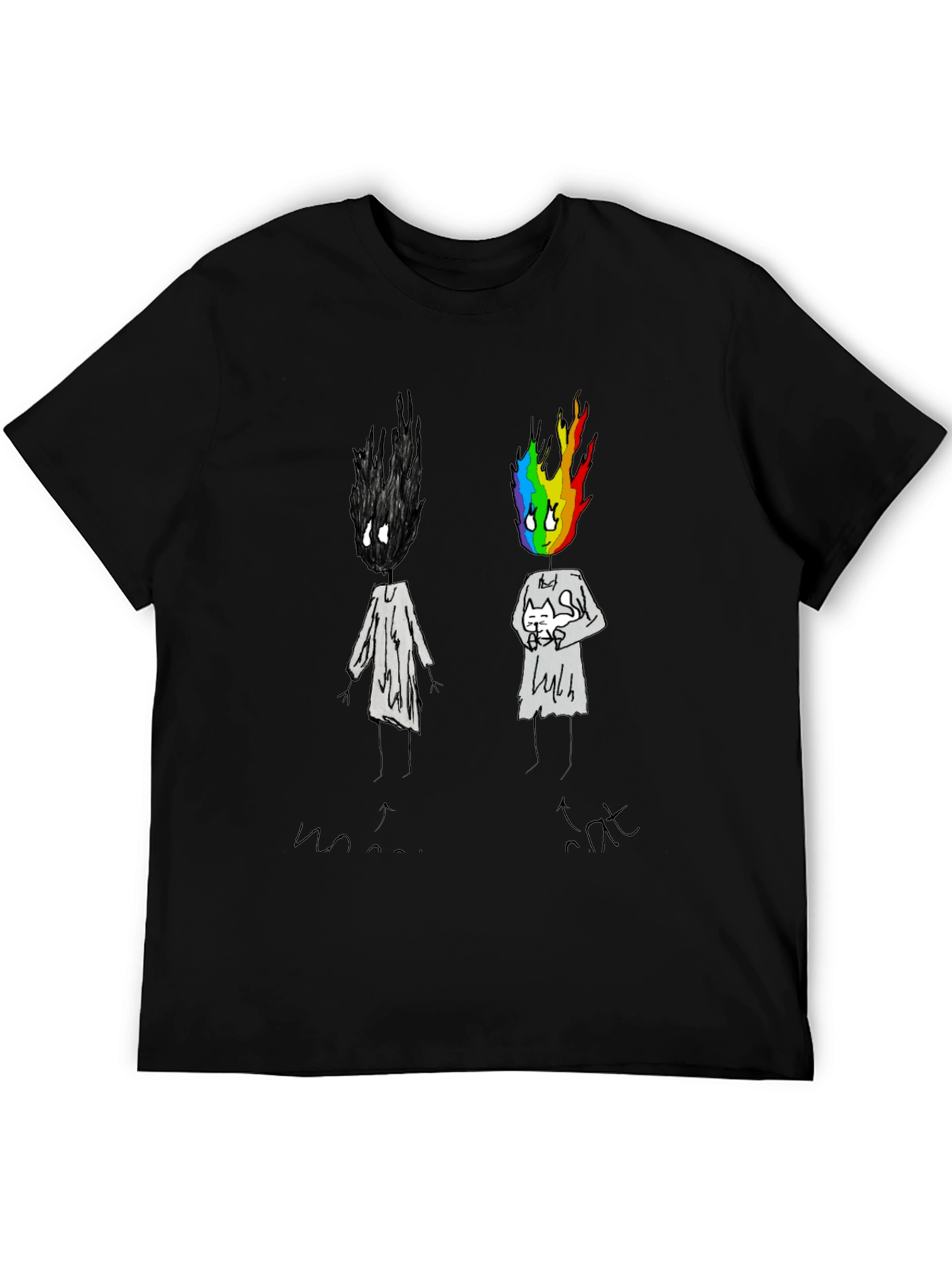 Unique Graphic Print Black T-Shirt