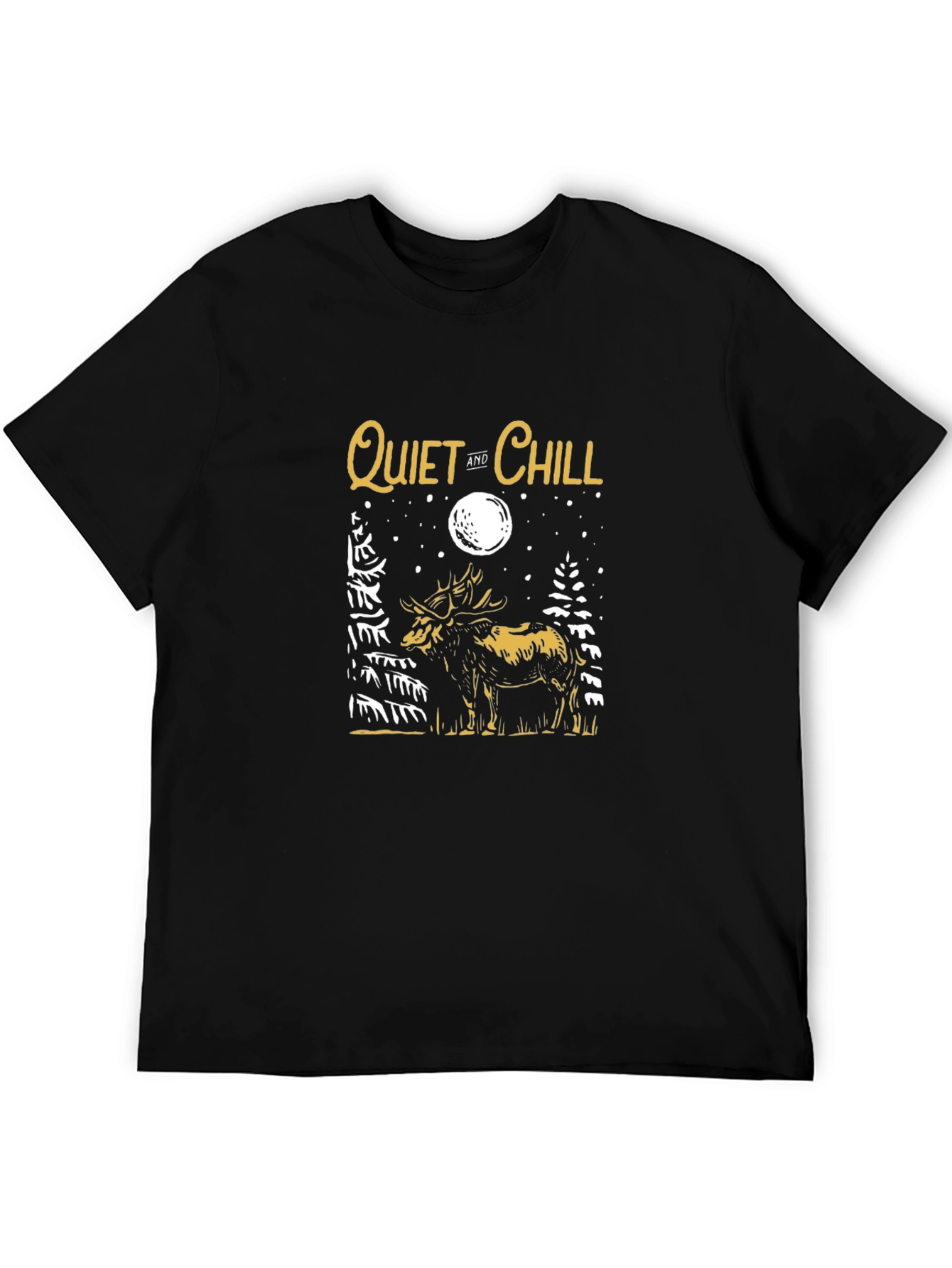 Quiet & Chill Moose Graphic Tee - Black