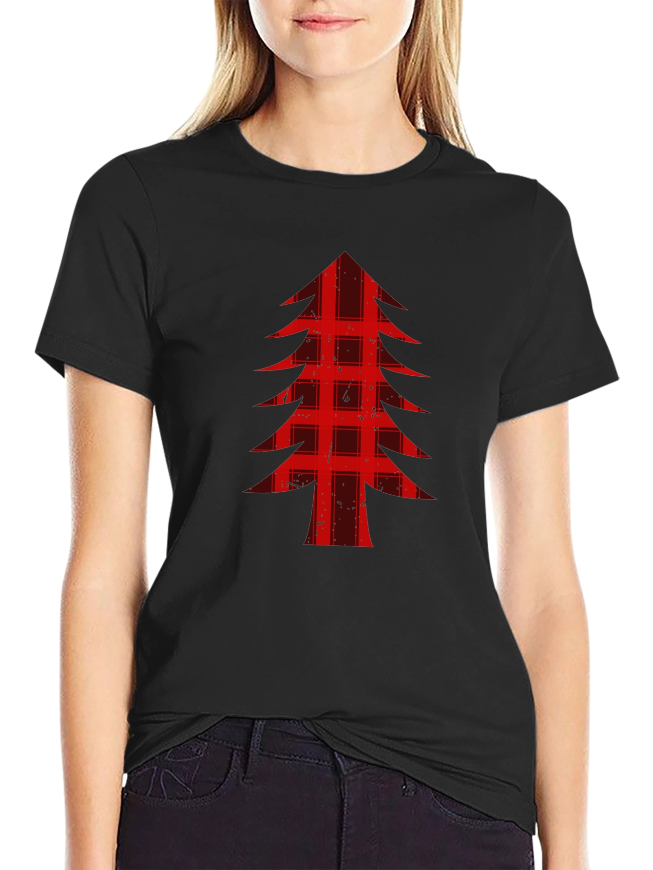 Buffalo Plaid Christmas Tree Graphic Tee