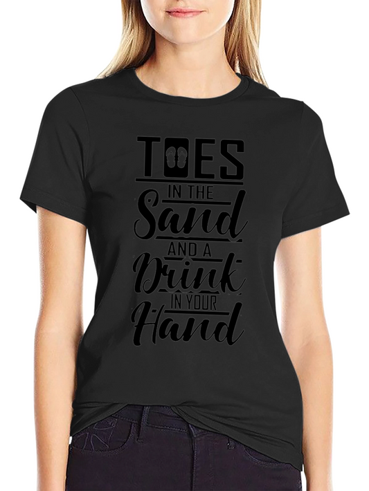 Toes in the Sand Black T-Shirt