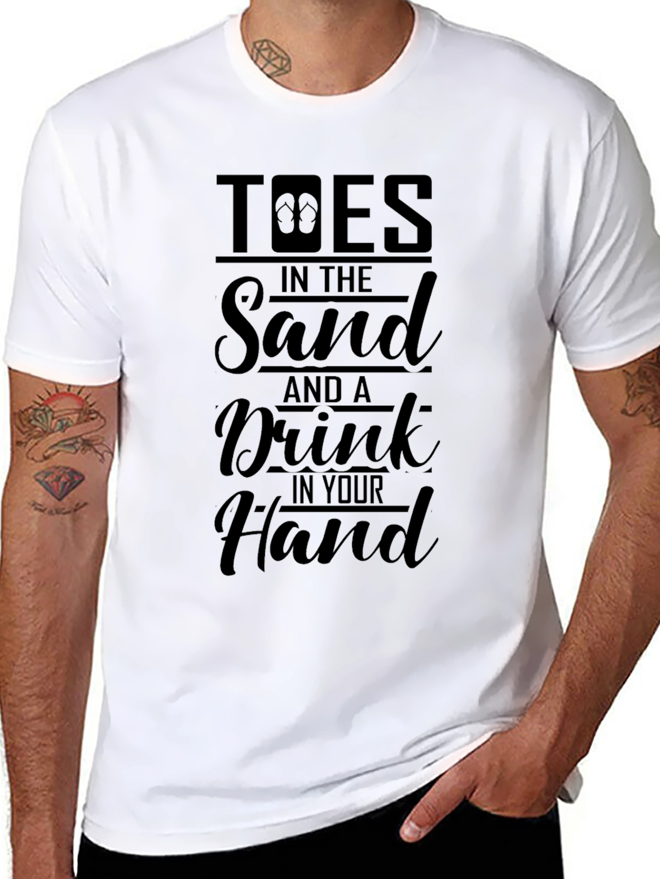 Toes in the Sand Black T-Shirt