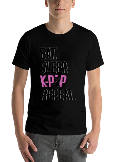 Eat Sleep K-Pop Repeat Black T-Shirt