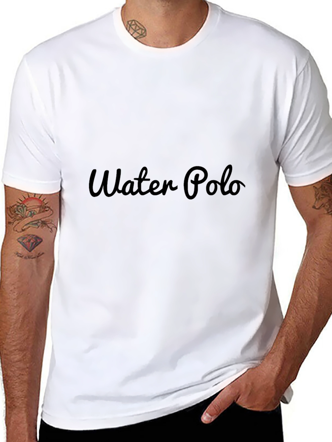 Mens Black Water Polo Graphic Tee
