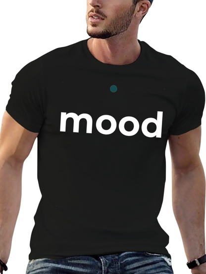 Mood Graphic Tee - Black Cotton Blend T-Shirt