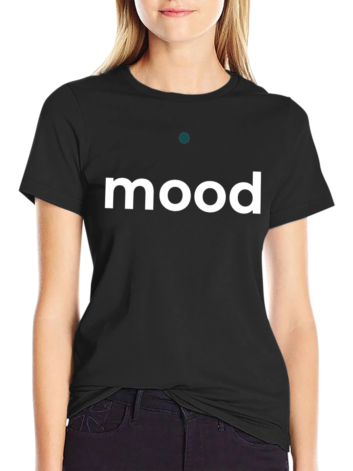 Mood Graphic Tee - Black Cotton Blend T-Shirt