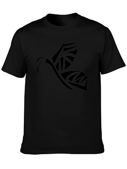 Tribal Butterfly Graphic Black T-Shirt