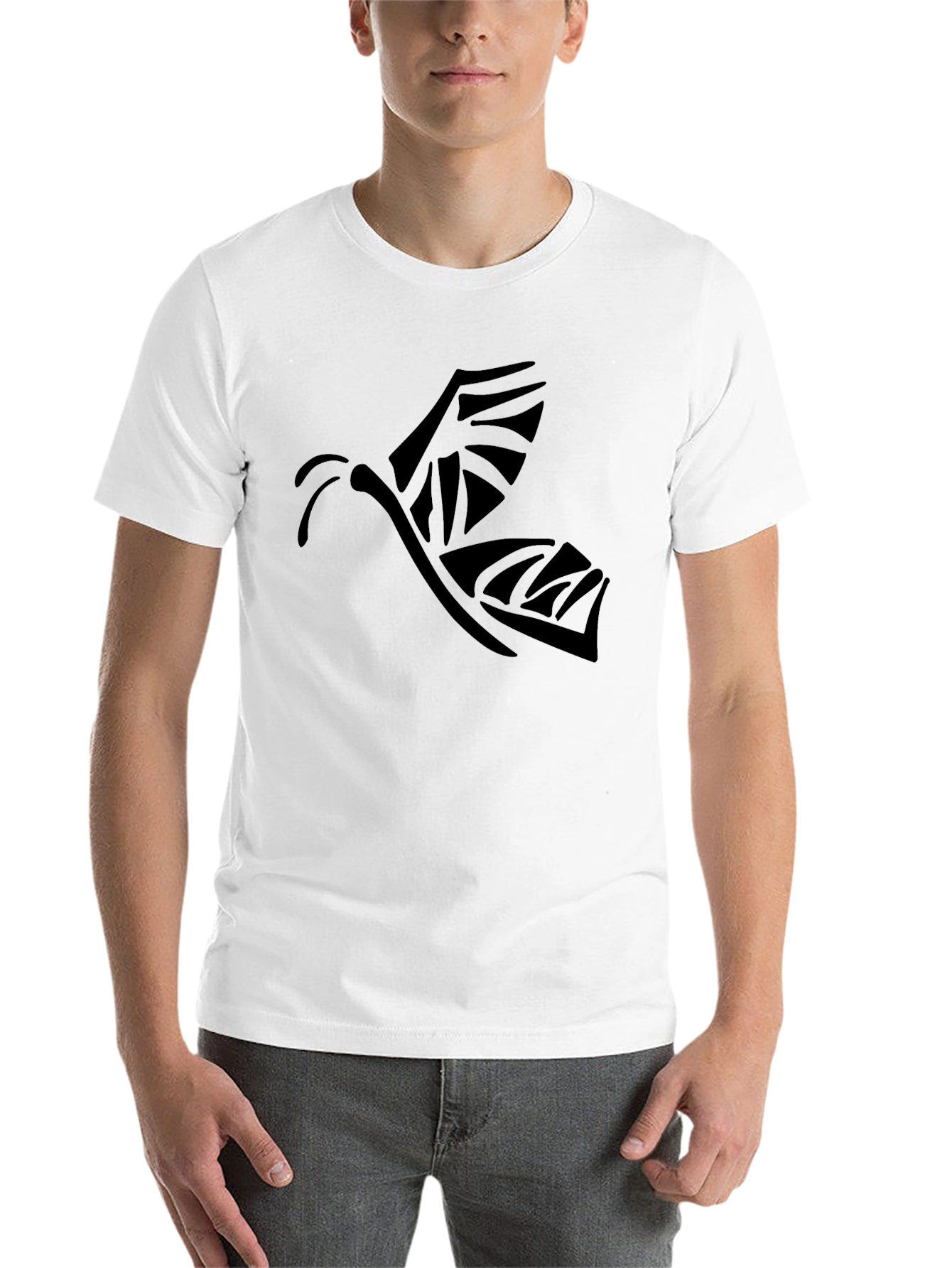 Tribal Butterfly Graphic Black T-Shirt