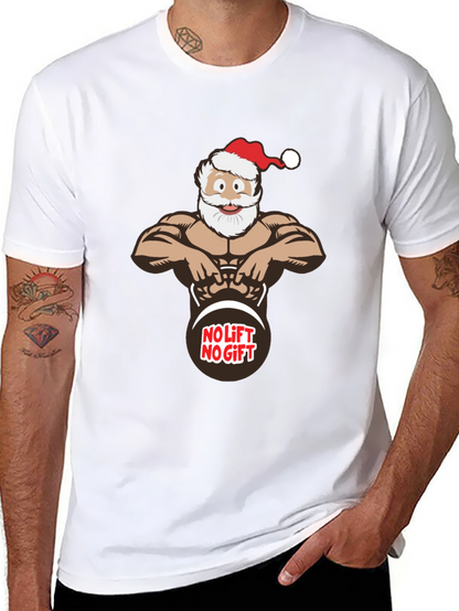 No Lift No Gift Santa Black T-Shirt