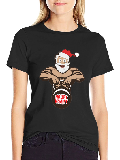 No Lift No Gift Santa Black T-Shirt