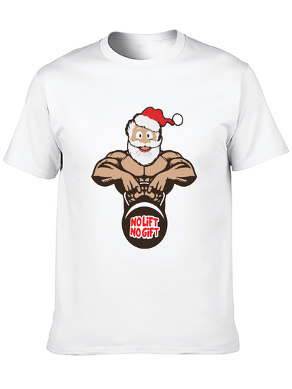 No Lift No Gift Santa Black T-Shirt