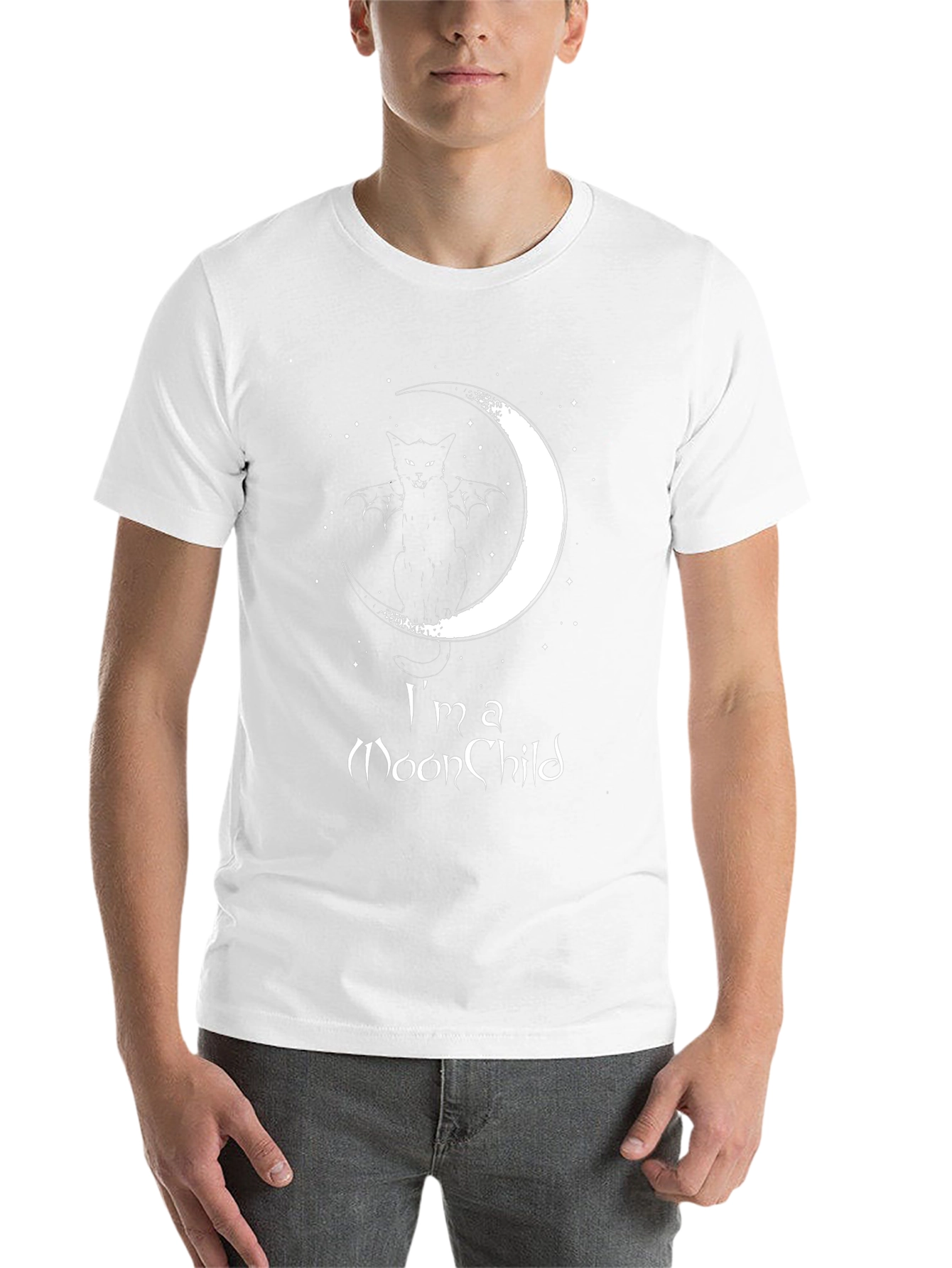 Moon Child Graphic T-Shirt - Black Cotton Tee
