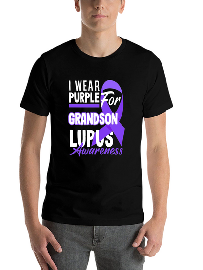 Purple Lupus Awareness Grandson T-Shirt