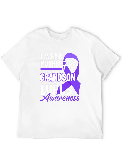 Purple Lupus Awareness Grandson T-Shirt