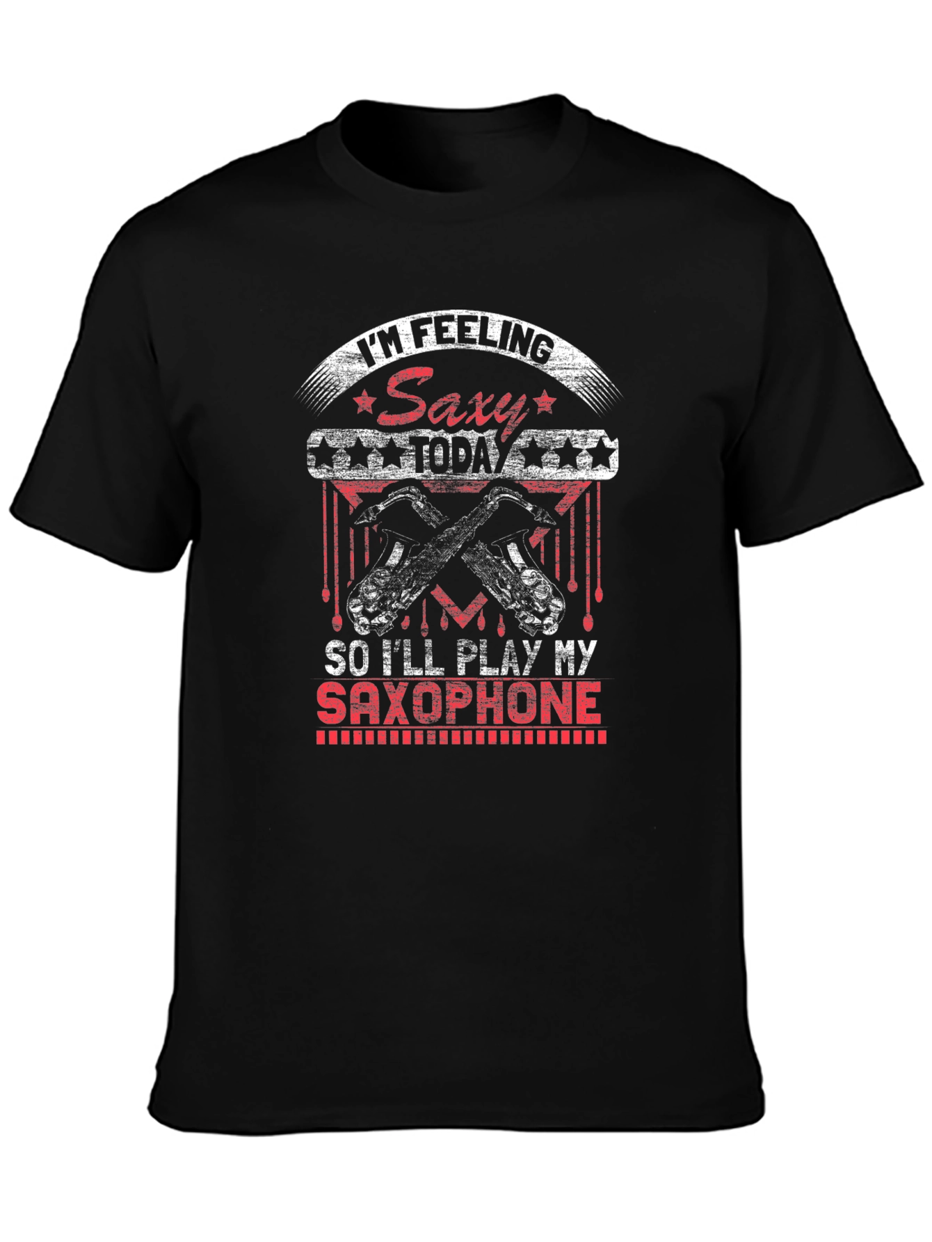 Saxy Saxophone Player Black T-Shirt