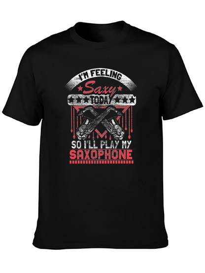 Saxy Saxophone Player Black T-Shirt