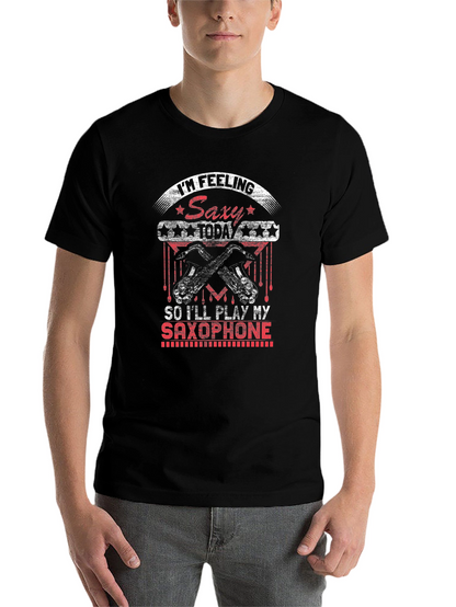 Saxy Saxophone Player Black T-Shirt