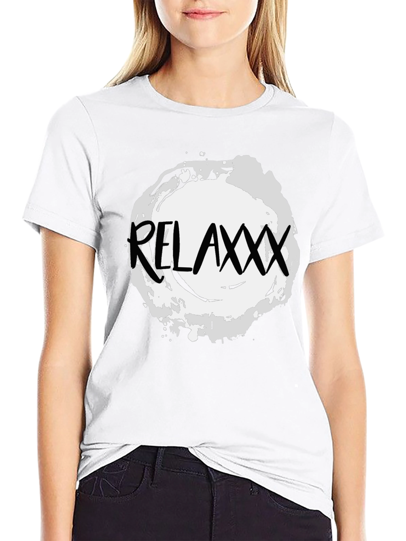 Relaxxx Black T-Shirt - Casual Graphic Tee