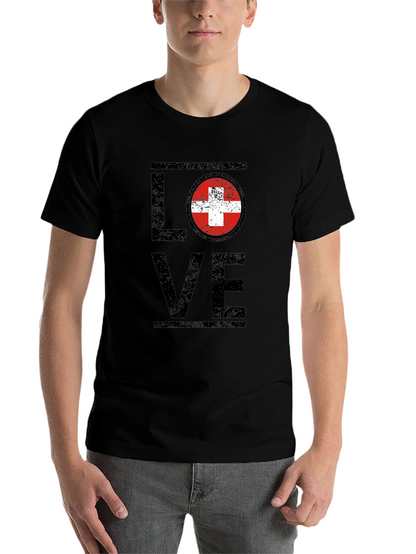Love Switzerland T-Shirt Swiss Flag Graphic Tee
