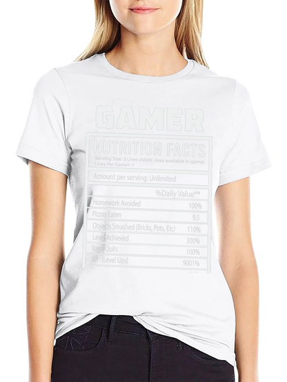Gamer Nutrition Facts Black T-Shirt