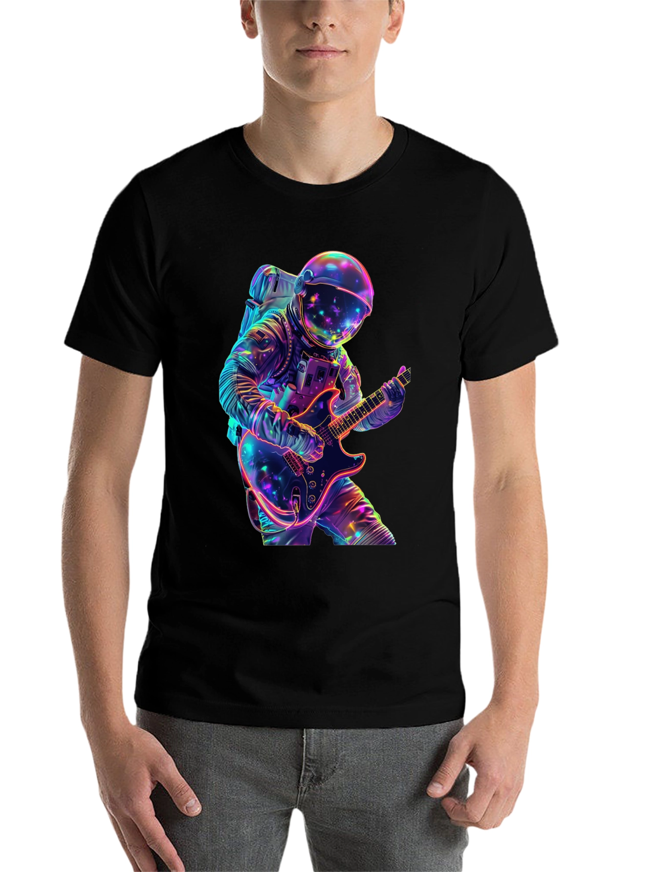 Astronaut Guitar Player Graphic Tee