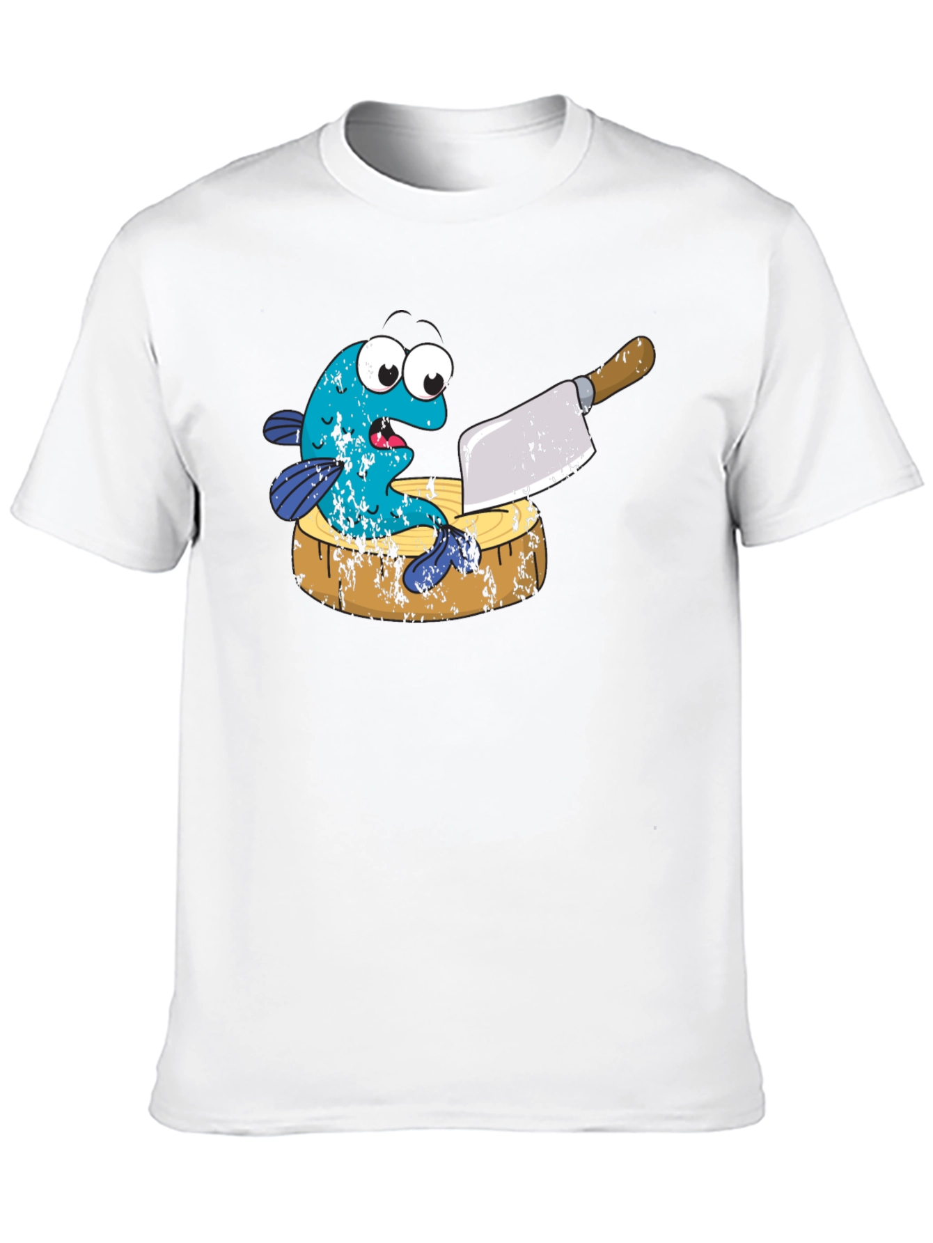 Funny Fish on Cutting Board Graphic T-Shirt