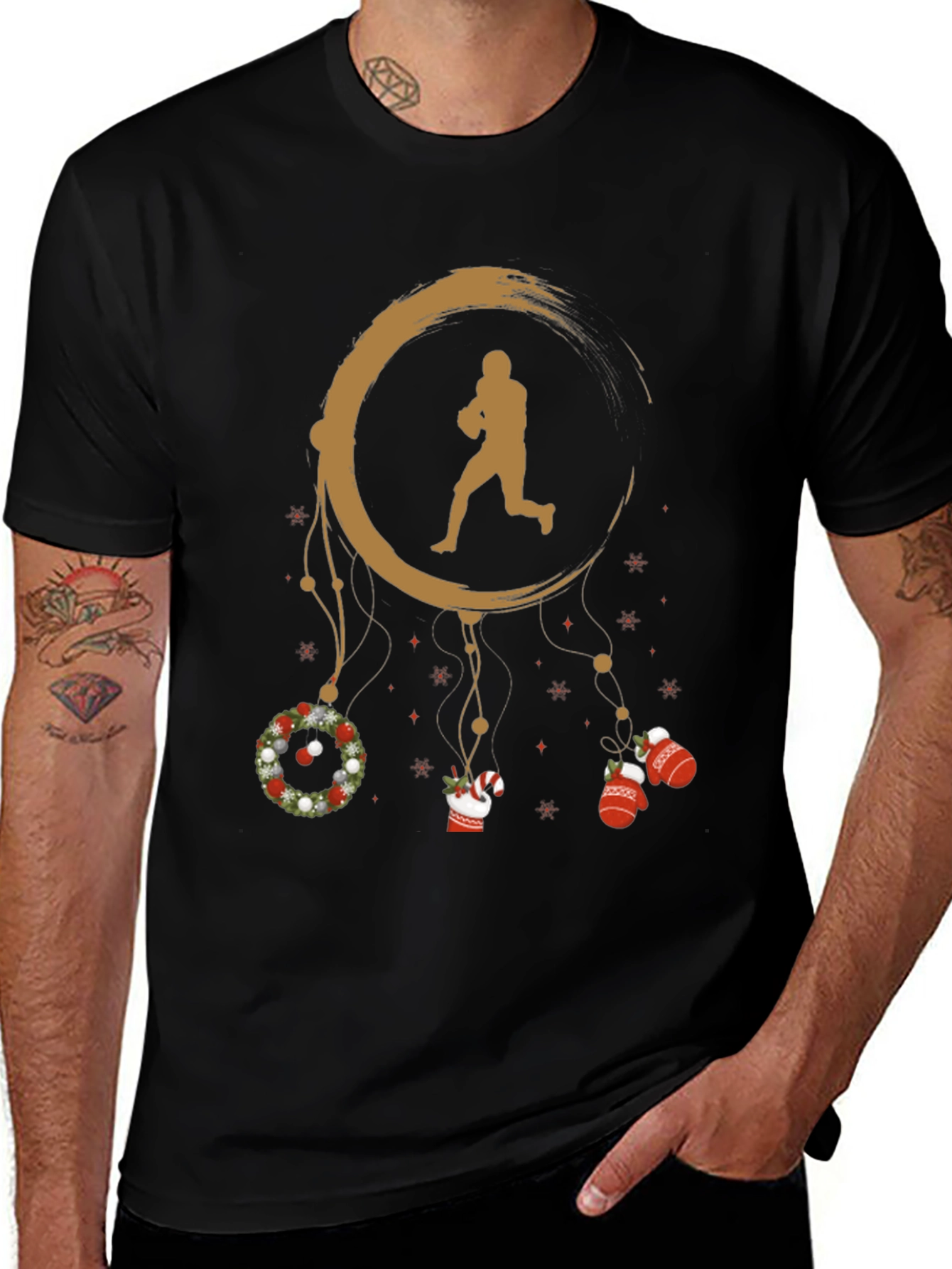Football Christmas Dream Catcher Graphic Tee