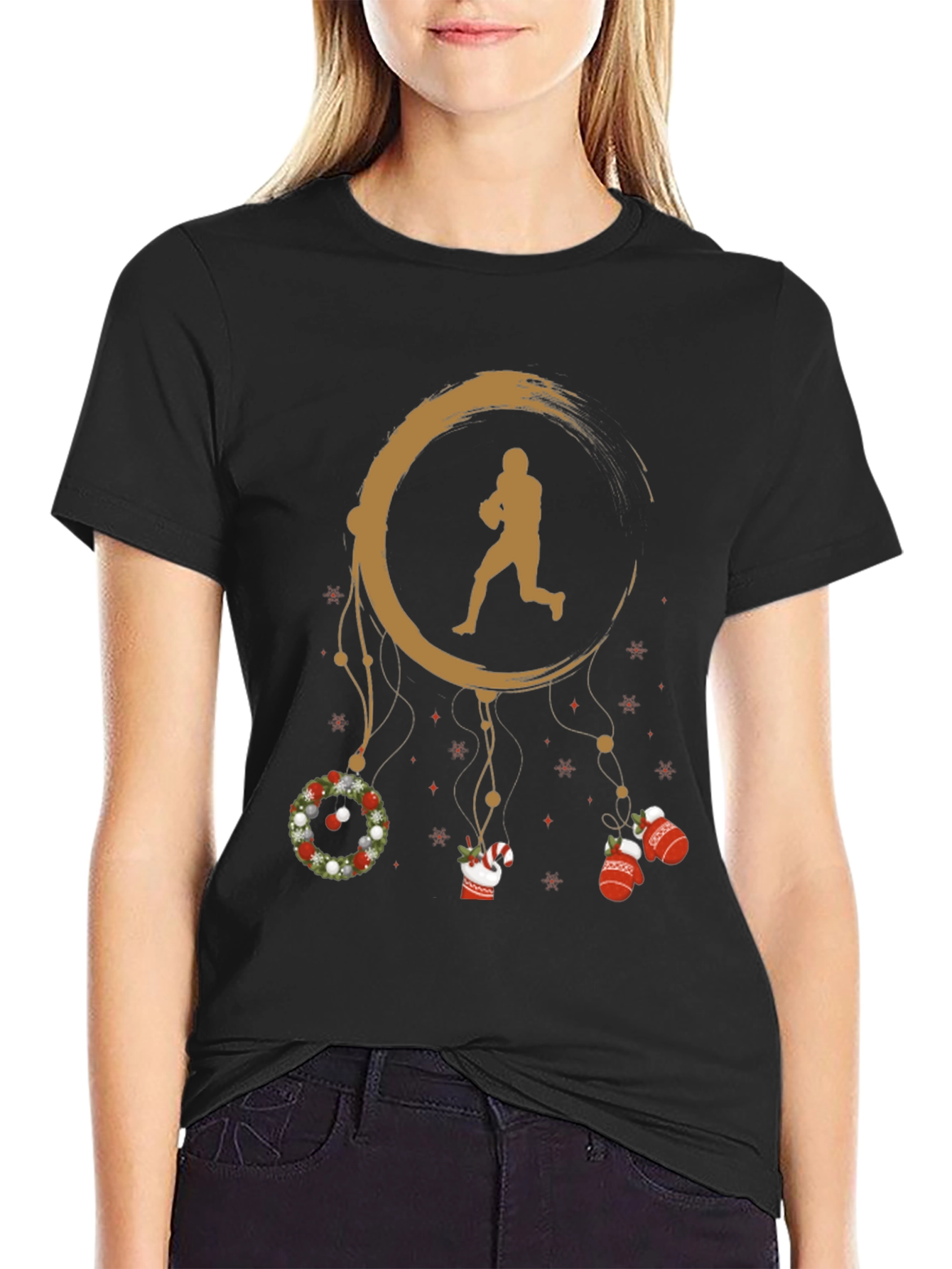 Football Christmas Dream Catcher Graphic Tee