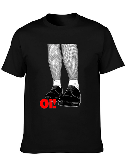 Oi! T-Shirt: Skinhead Style with Fishnet & Boots