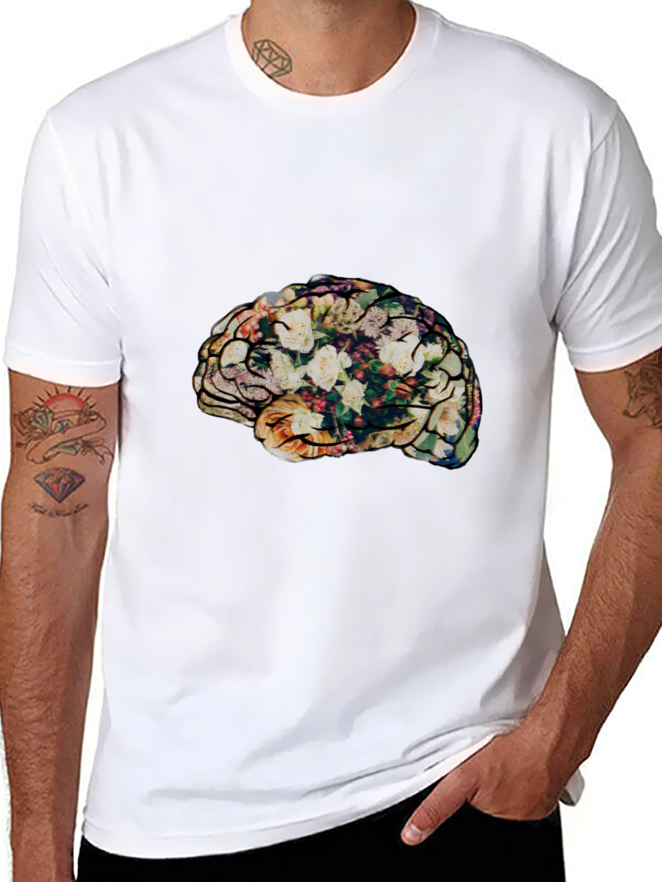 Floral Brain T-Shirt - Stylish & Unique Tee