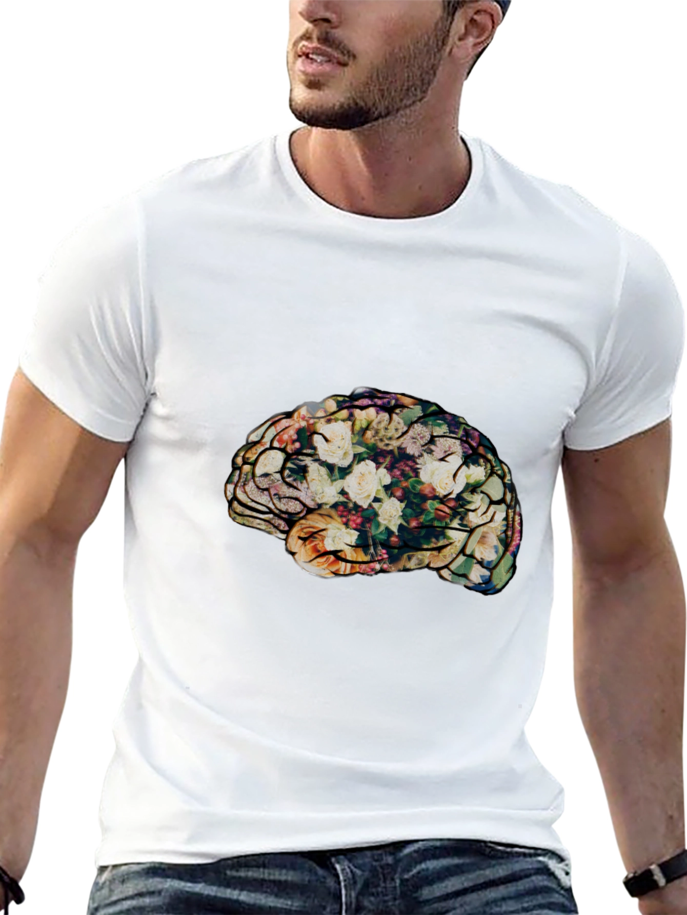 Floral Brain T-Shirt - Stylish & Unique Tee