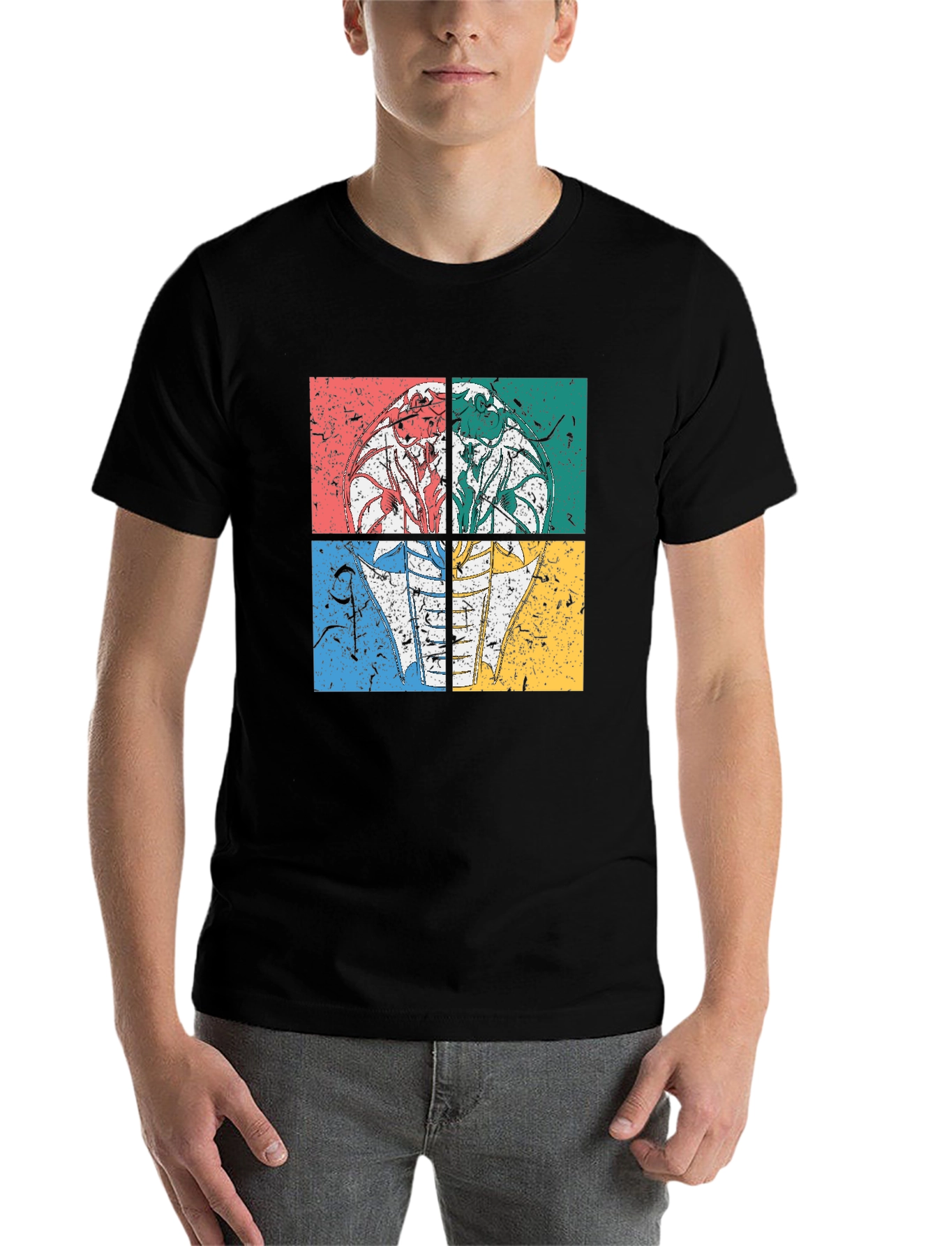 Retro Cobra Graphic Tee - Distressed Design