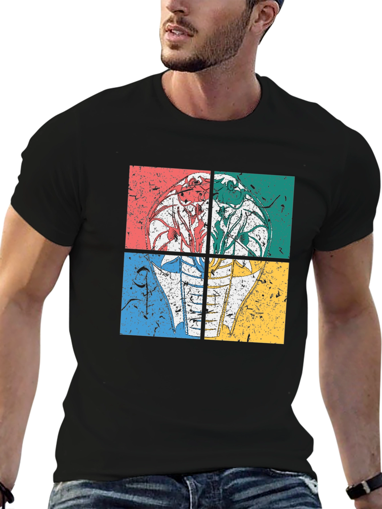 Retro Cobra Graphic Tee - Distressed Design