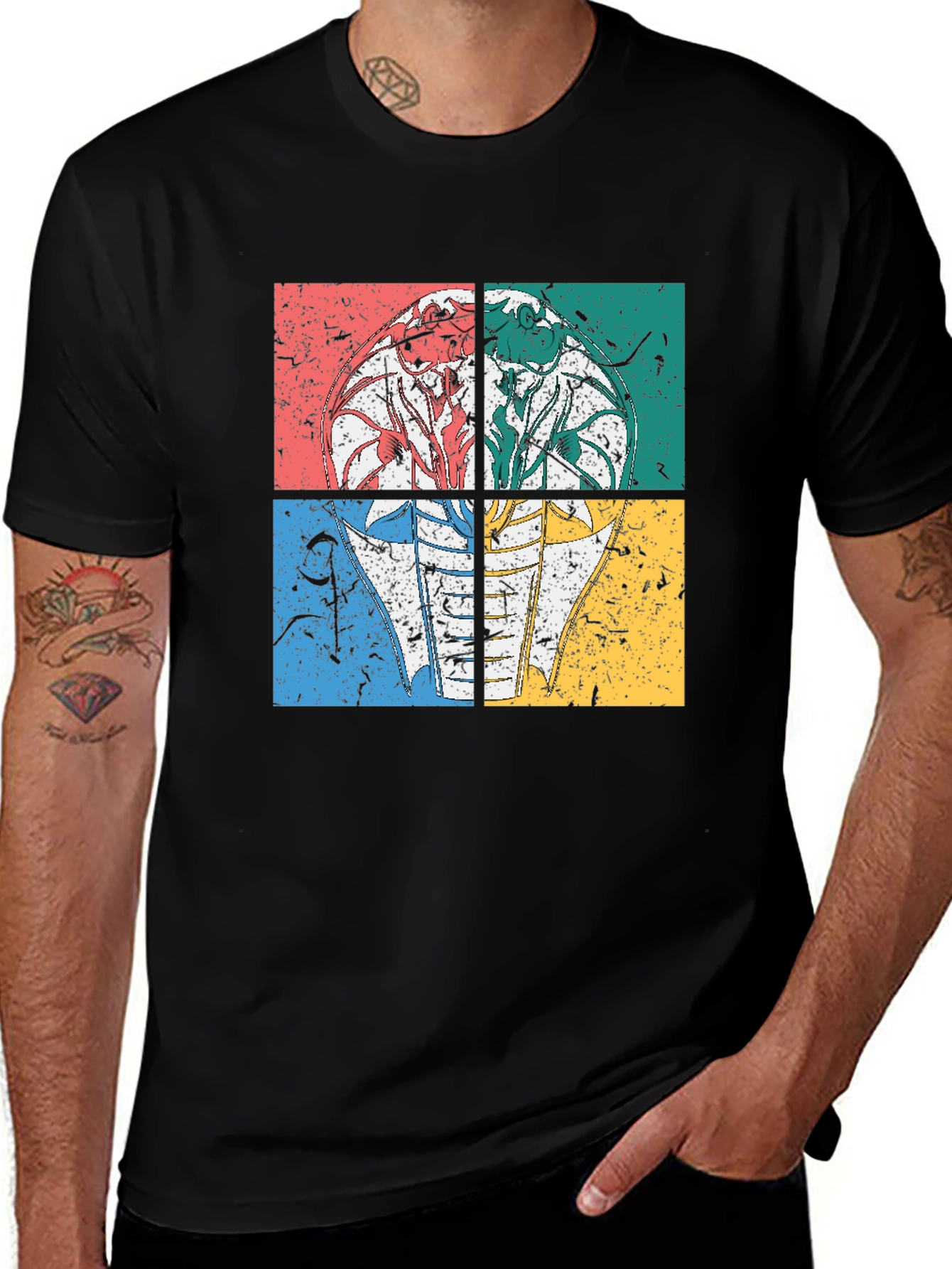Retro Cobra Graphic Tee - Distressed Design