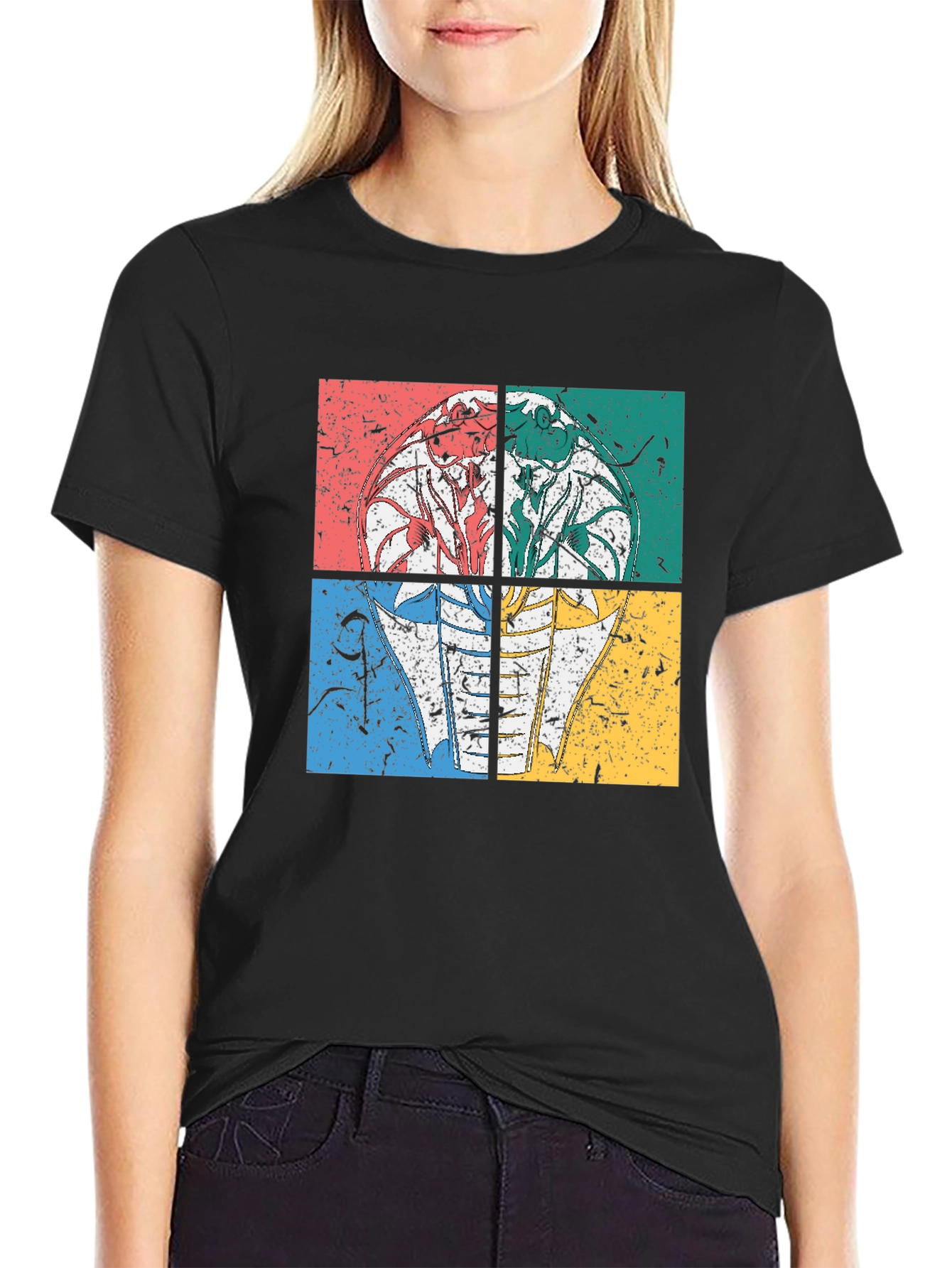 Retro Cobra Graphic Tee - Distressed Design