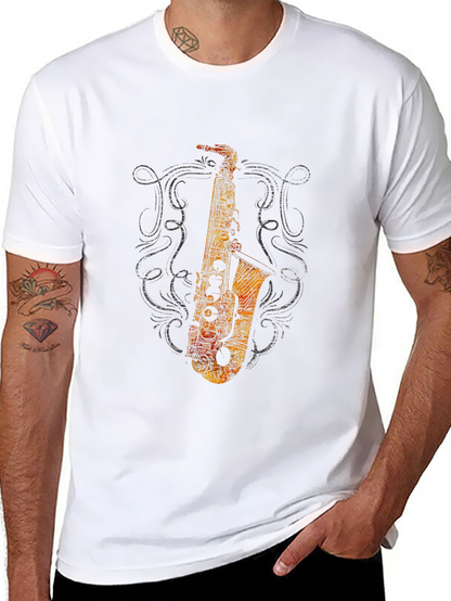 Saxophone Graphic Black T-Shirt