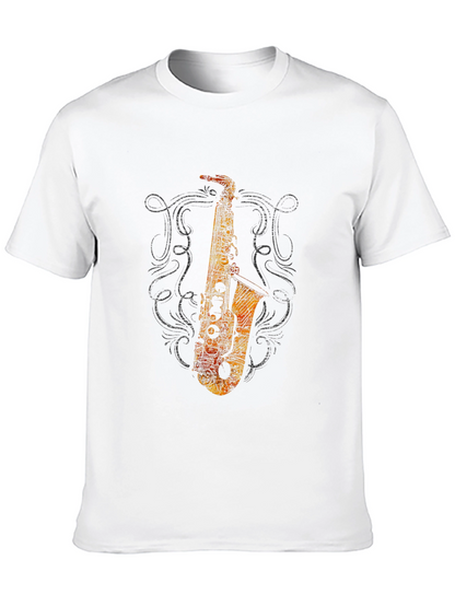 Saxophone Graphic Black T-Shirt