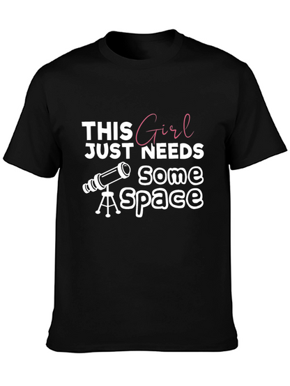 Space Girl Black Graphic Tee