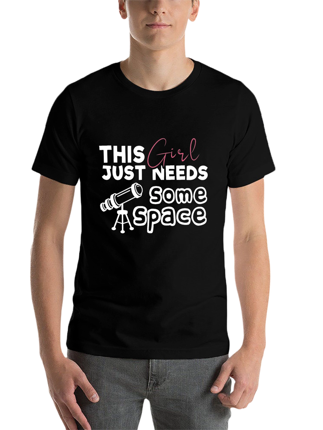 Space Girl Black Graphic Tee