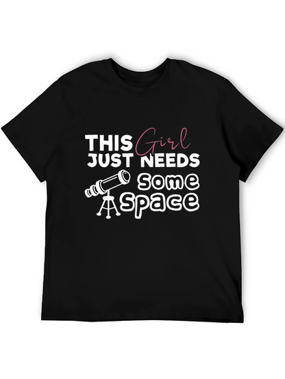 Space Girl Black Graphic Tee