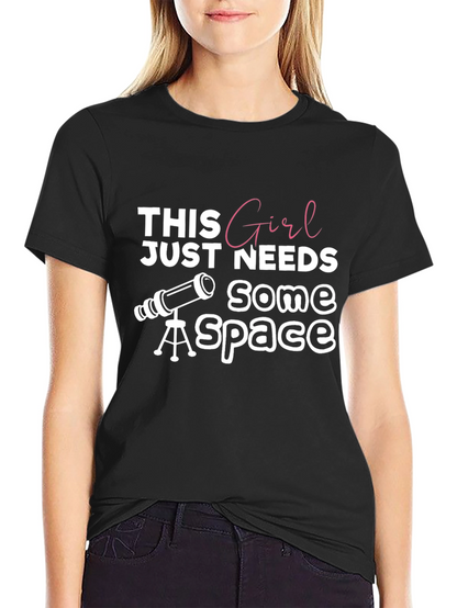 Space Girl Black Graphic Tee