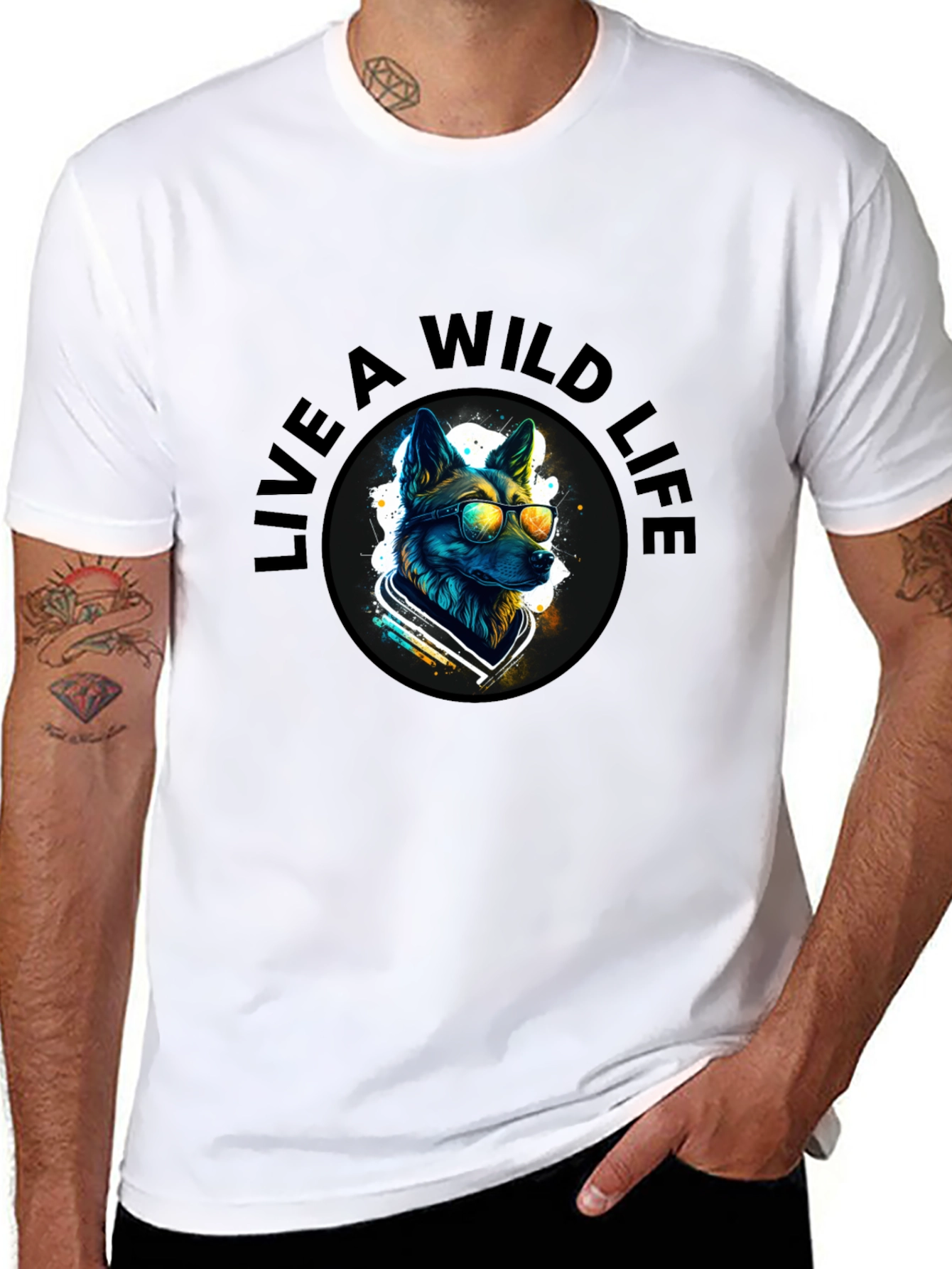 Wild Life Dog Graphic T-Shirt