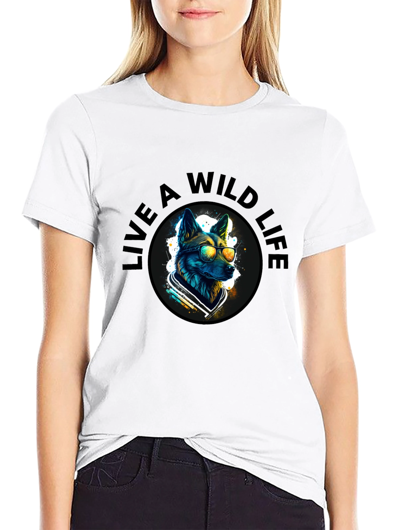 Wild Life Dog Graphic T-Shirt