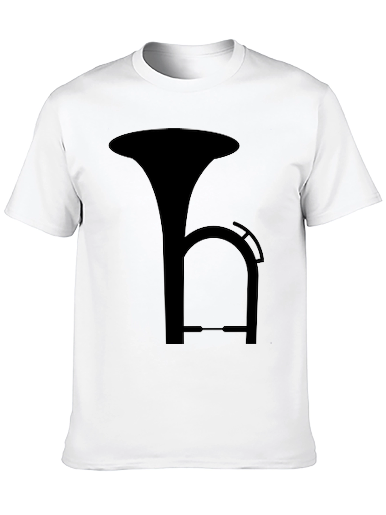 Black T-Shirt with Musical Instrument Design